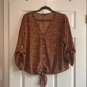 Cheetah print blouse. Size S